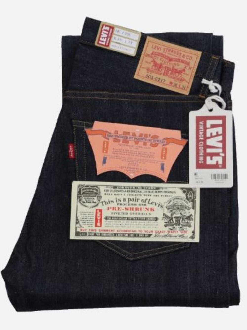 Levi's Vintage Clothing 505 1967 W36 L34 Selvedge Denim Jeans  LVC Made in Japan